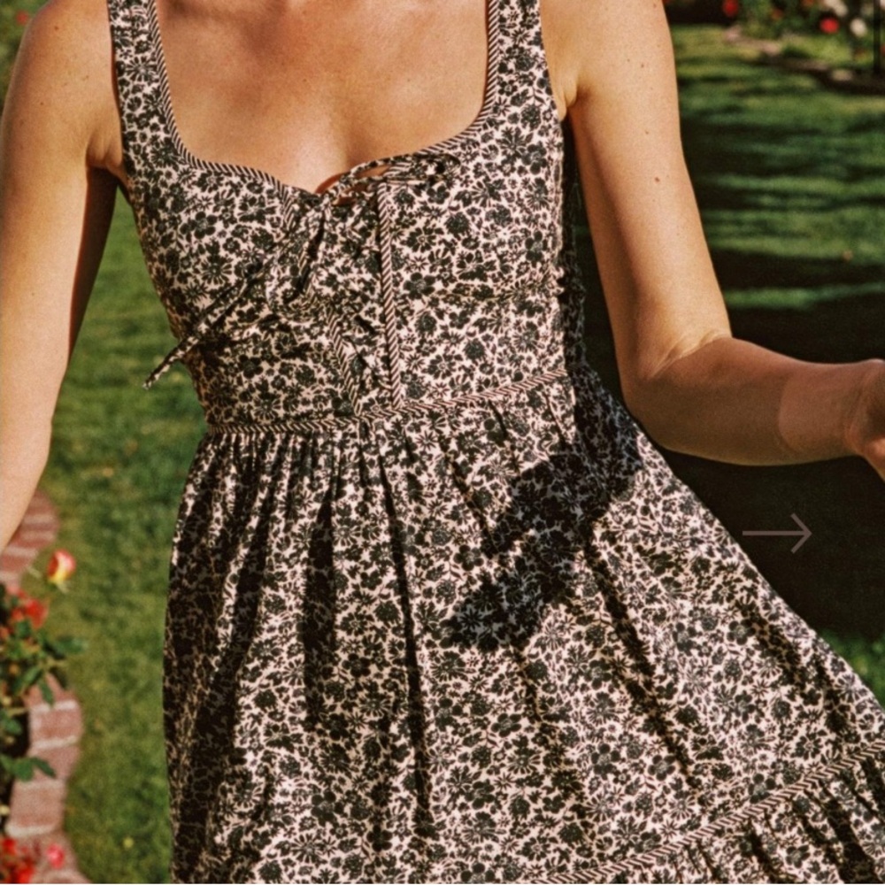 Floral Black and White Dress